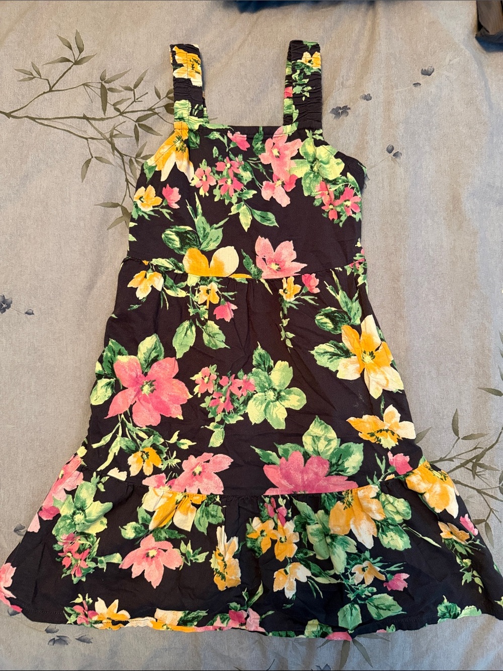 OLD NAVY Girls Floral Dress in Navy, Pink, Orange, and Green